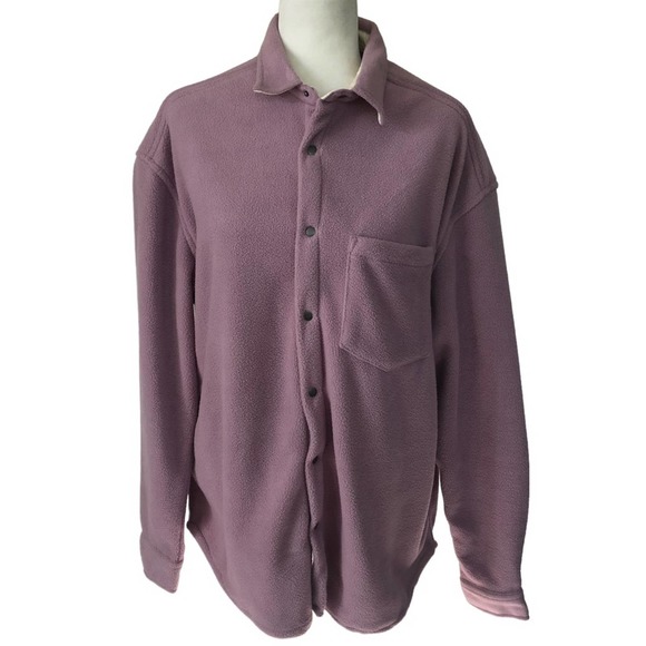 ASOS Tops - ASOS Design Fleece Shacket Women’s Size Medium Lavender Oversized